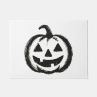 Smiley Pumpkin – Ink Brush Halloween Design on 