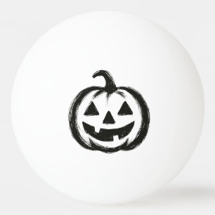 Smiley Pumpkin – Ink Brush Halloween Design on  Ping Pong Ball