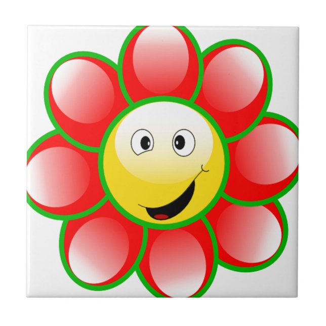 Smiley Sun Ceramic Tile (Front)