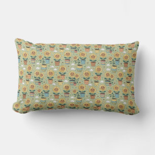 "Smiley Sunflowers & Buzzing Buddies" Lumbar Cushion