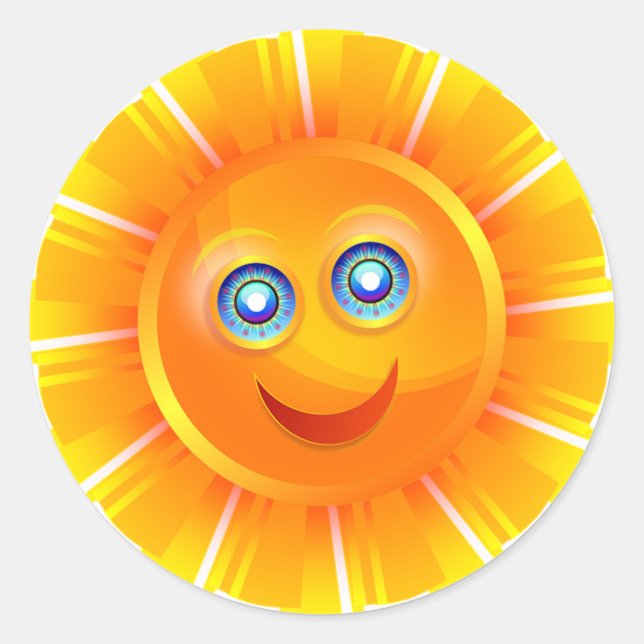 Smiley Sunshine Classic Round Sticker (Front)