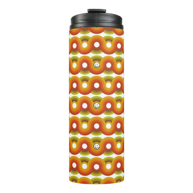 Smiley Vintage Retro Pattern No. 02 Thermal Tumbler (Front)