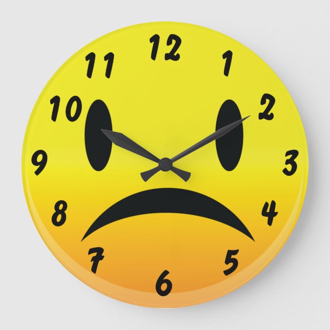 Smilie Face Sad Large Clock (Front)