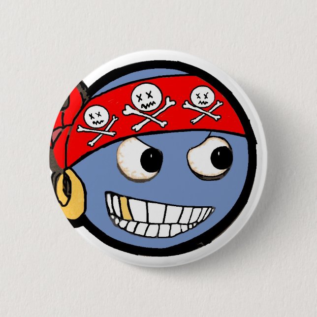 smilie pirate 6 cm round badge (Front)