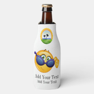 Smilie with Sunglasses Bottle Cooler - srf
