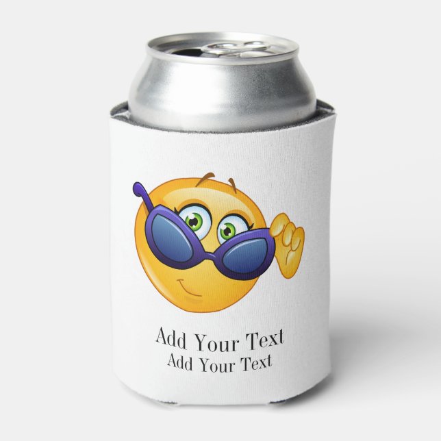Smilie with Sunglasses Can Cooler - srf (Can Front)