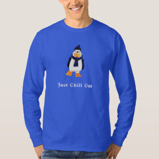Smiling 3D Penguin Character Winter Snow Chill Out T-Shirt