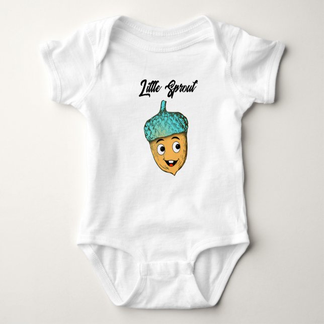 Smiling Acorn Baby Bodysuit  T-shirt (Front)