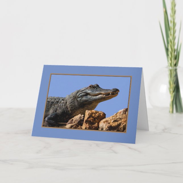 Smiling Alligator, Birthday Card, Humour Card (Front)