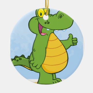 Smiling Alligator Or Crocodile Ceramic Tree Decoration