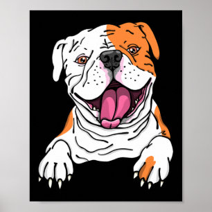 Smiling American Bulldog English Puppy Dog Lover Poster