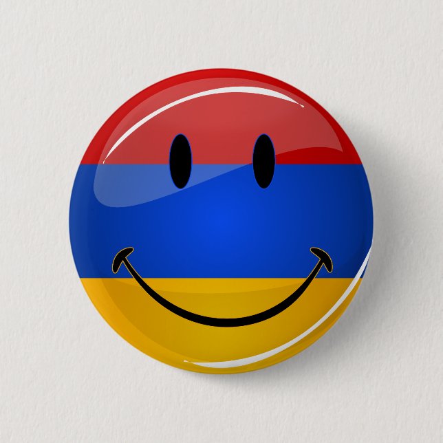 Smiling Armenian Flag 6 Cm Round Badge (Front)