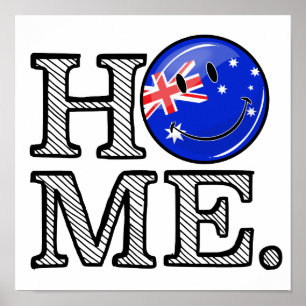 Smiling Australian Flag Housewarming Poster