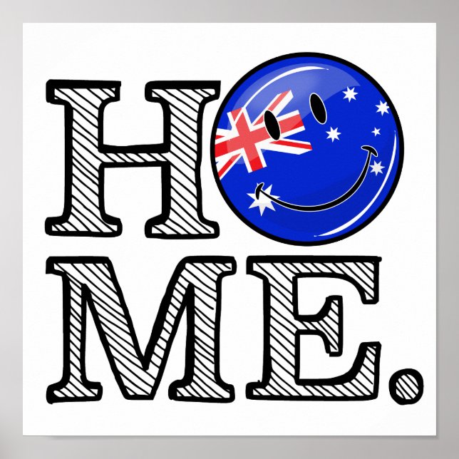Smiling Australian Flag Housewarming Poster (Front)
