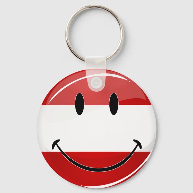 Smiling Austrian Flag Key Ring (Front)