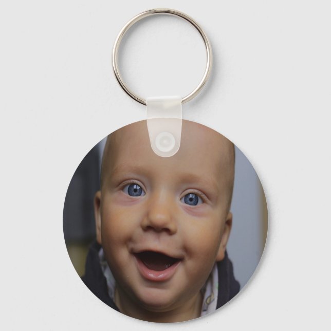 Smiling baby boy key ring (Front)