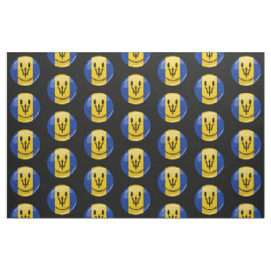 Smiling Barbados Flag Fabric