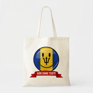 Smiling Barbados Flag Tote Bag