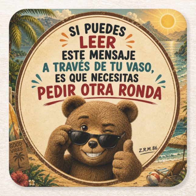 Smiling bear coaster (Front)