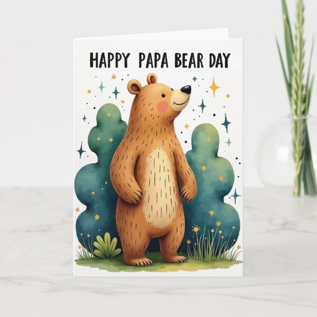 Smiling Bear Fathers Day Art Card (Front)