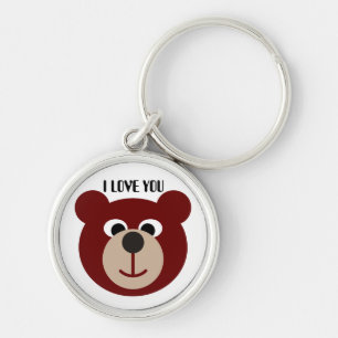 Smiling Bear, I LOVE YOU Key Ring