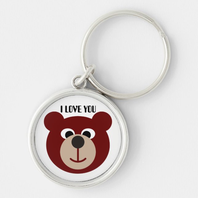 Smiling Bear, I LOVE YOU Key Ring (Front)