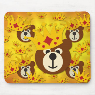 Smiling Bear With Crown Mouse Pad