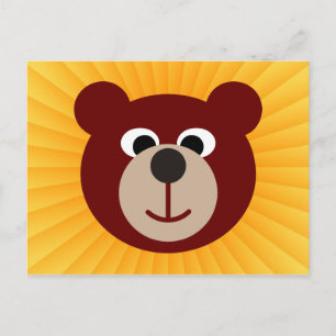 Smiling Bear yellow shine Postcard