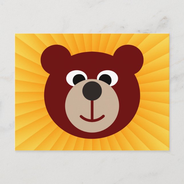 Smiling Bear yellow shine Postcard (Front)