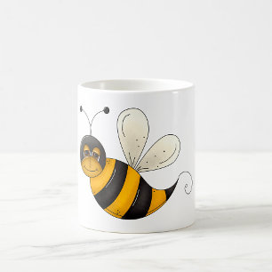 Smiling Bee Fun Bumblebee Character Coffee Mug