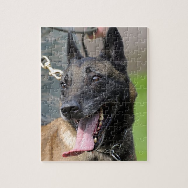 Smiling Belgian Malinois Dog Jigsaw Puzzle (Vertical)