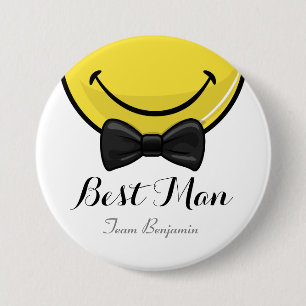 Smiling Best men Wedding Button