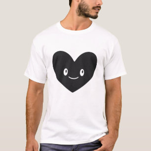 Smiling Black Heart Vector T-Shirt Design