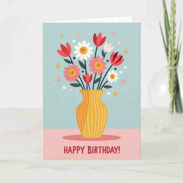 Smiling Blooms Birthday Card (Front)
