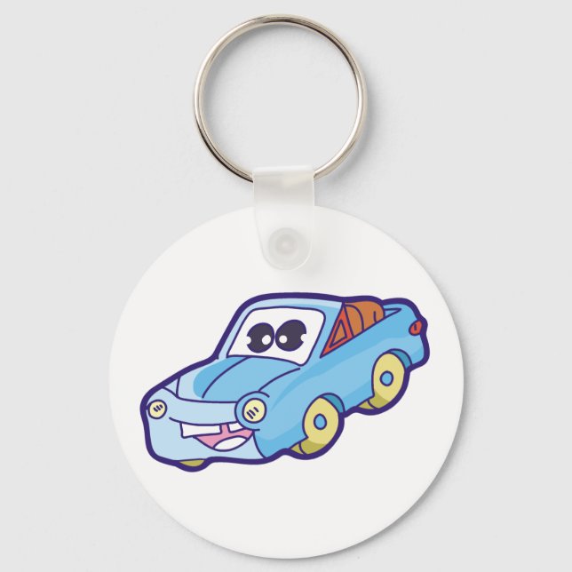 Smiling Blue Car Key Ring (Front)