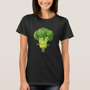 Smiling Broccoli Funny Healthy Vegetable Cartoon T-Shirt