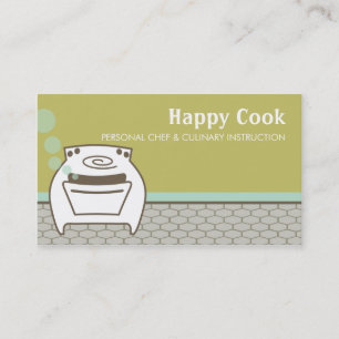 smiling bubble oven cooking baking business car... business card