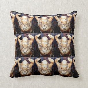 smiling buddha brown pillow