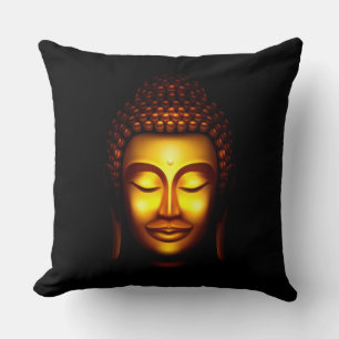 Smiling Buddha Gold and Black Cushion