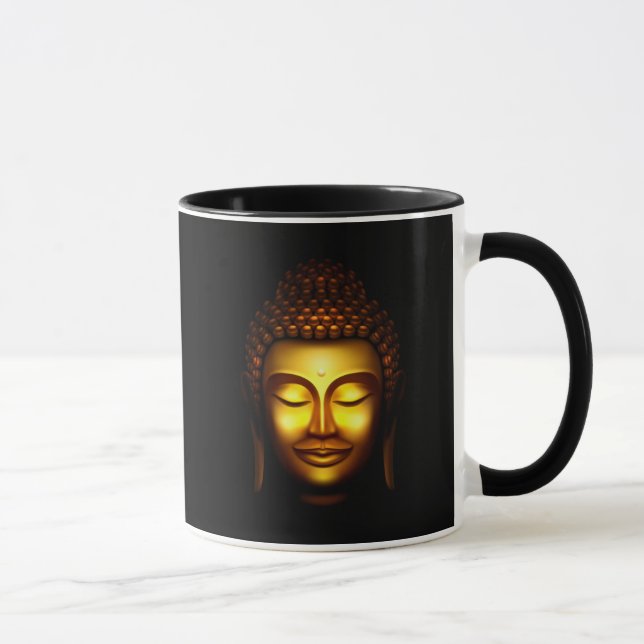 Smiling Buddha Gold and Black Mug (Right)