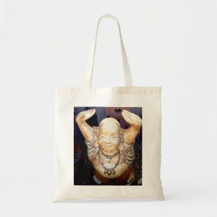 smiling buddha tote bag