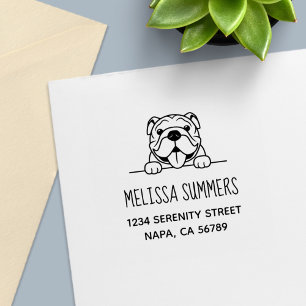 Smiling Bulldog Pet Address Self-inking Stamp
