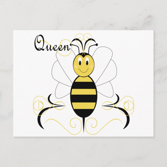 Smiling Bumble Bee Queen Bee Postcard (Front)