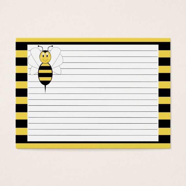 Smiling Bumble Bee Recipe Card (Front)
