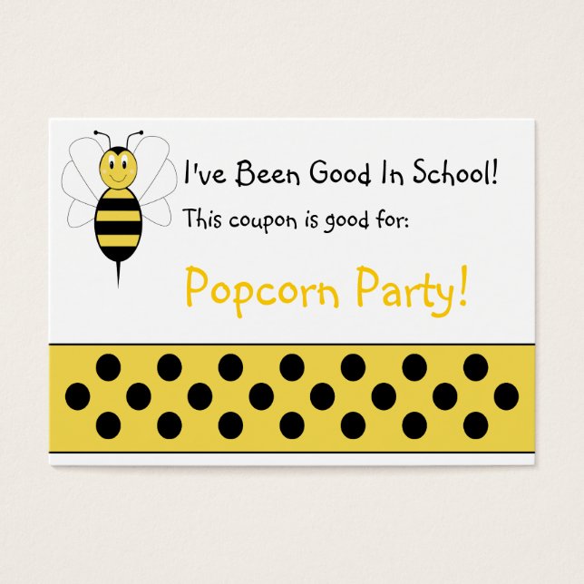 Smiling Bumble Bee School Coupon (Front)