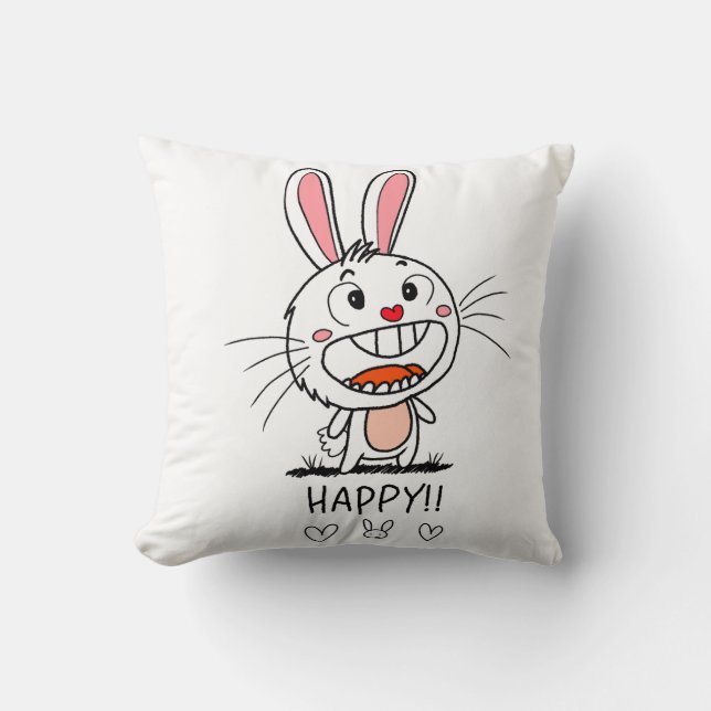 Smiling Bunny Cushion (Front)