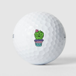 Smiling Cactus Art Valentines Art Valentines Drawi Golf Balls