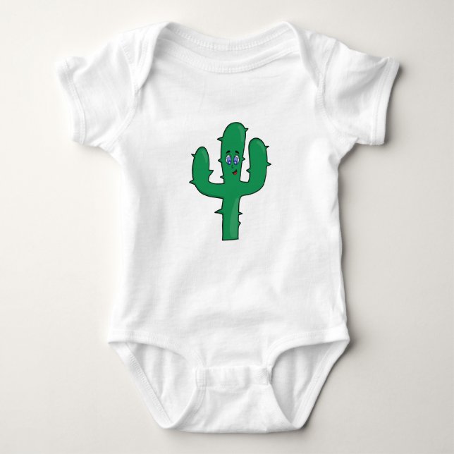 Smiling Cactus Baby Bodysuit (Front)