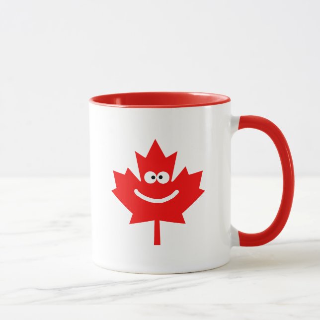 Smiling Canadian Maple Leaf  Eh?  Mug (Right)