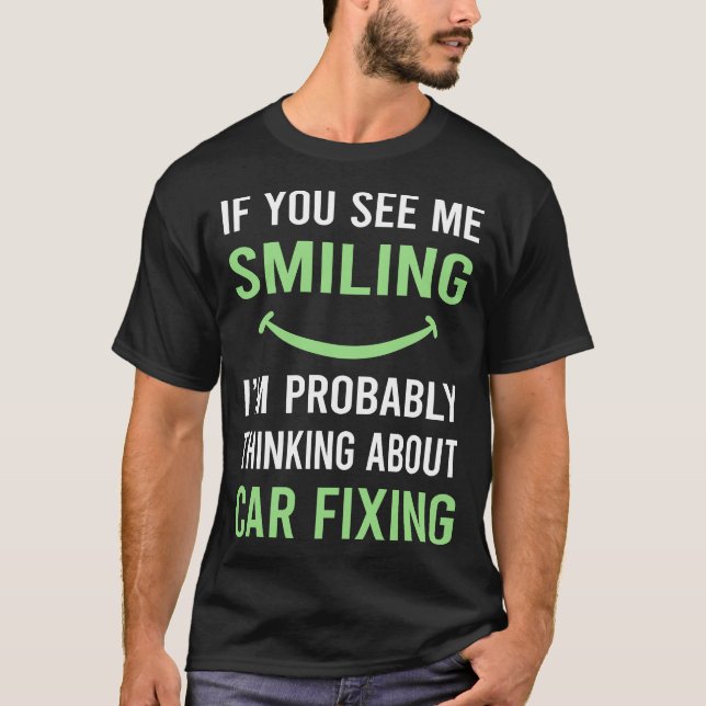 Smiling Car Fixing T-Shirt (Front)
